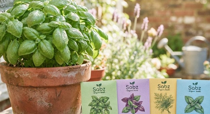 Organic Basil Seeds — detail view