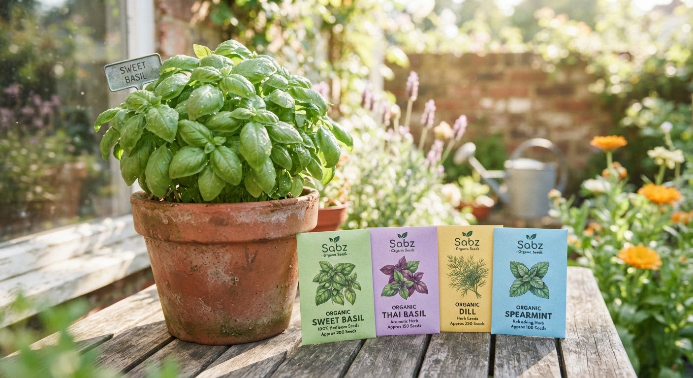 Organic Basil Seeds — Approx. 200 seeds